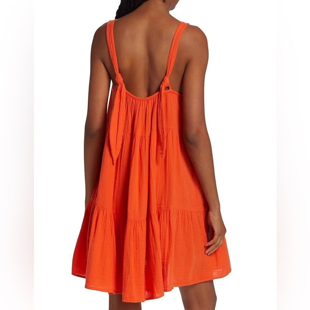 Xirena Pyper Red Orange Tiered Mini Dress